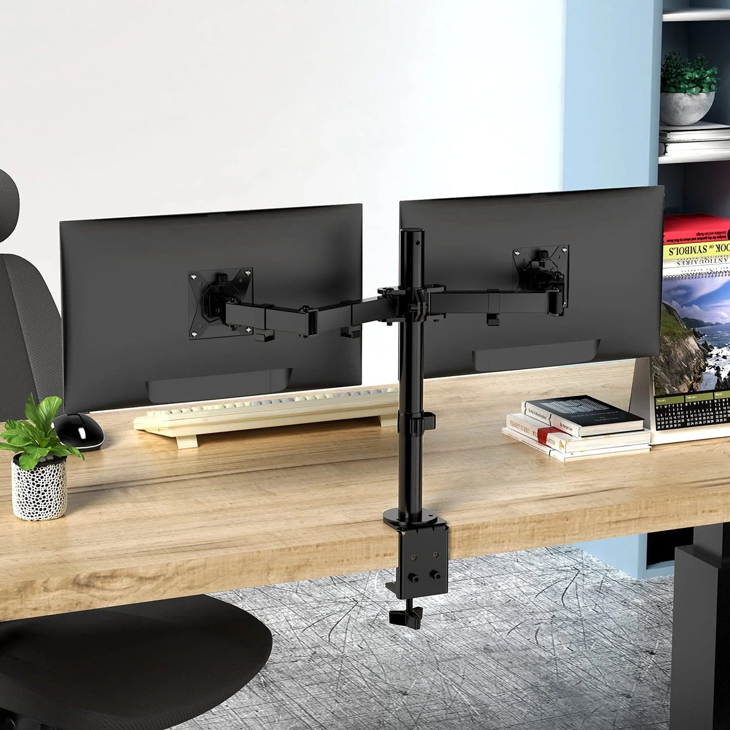 Dual Monitor Stand for 13" to 32" Fully Adjustable Monitor Mount Stand Fits up to 17.6 Lbs per Arm