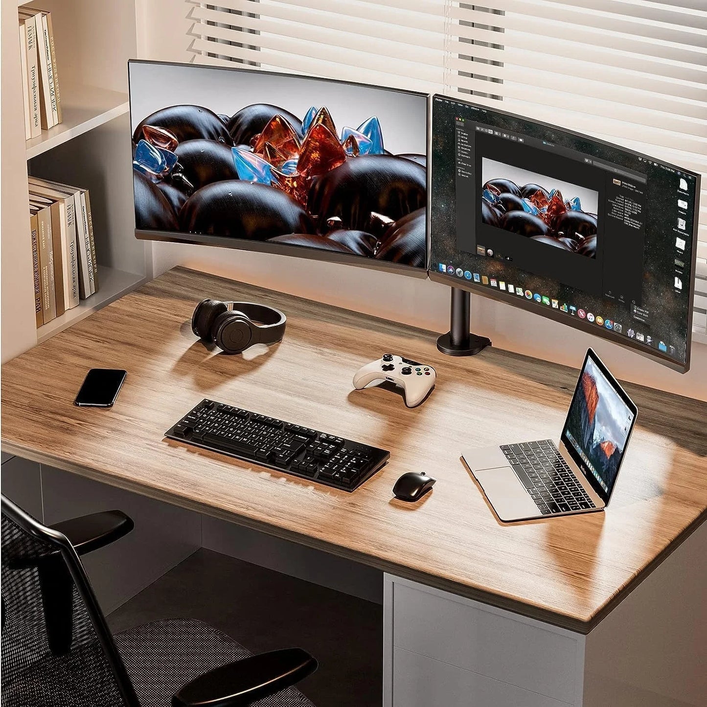 Dual Monitor Stand for 13" to 32" Fully Adjustable Monitor Mount Stand Fits up to 17.6 Lbs per Arm