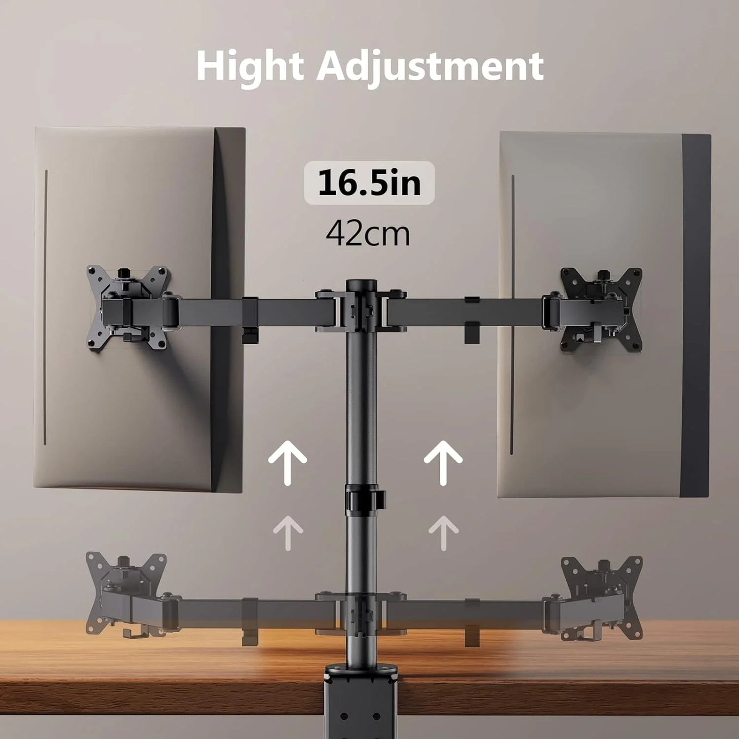 Dual Monitor Stand for 13" to 32" Fully Adjustable Monitor Mount Stand Fits up to 17.6 Lbs per Arm