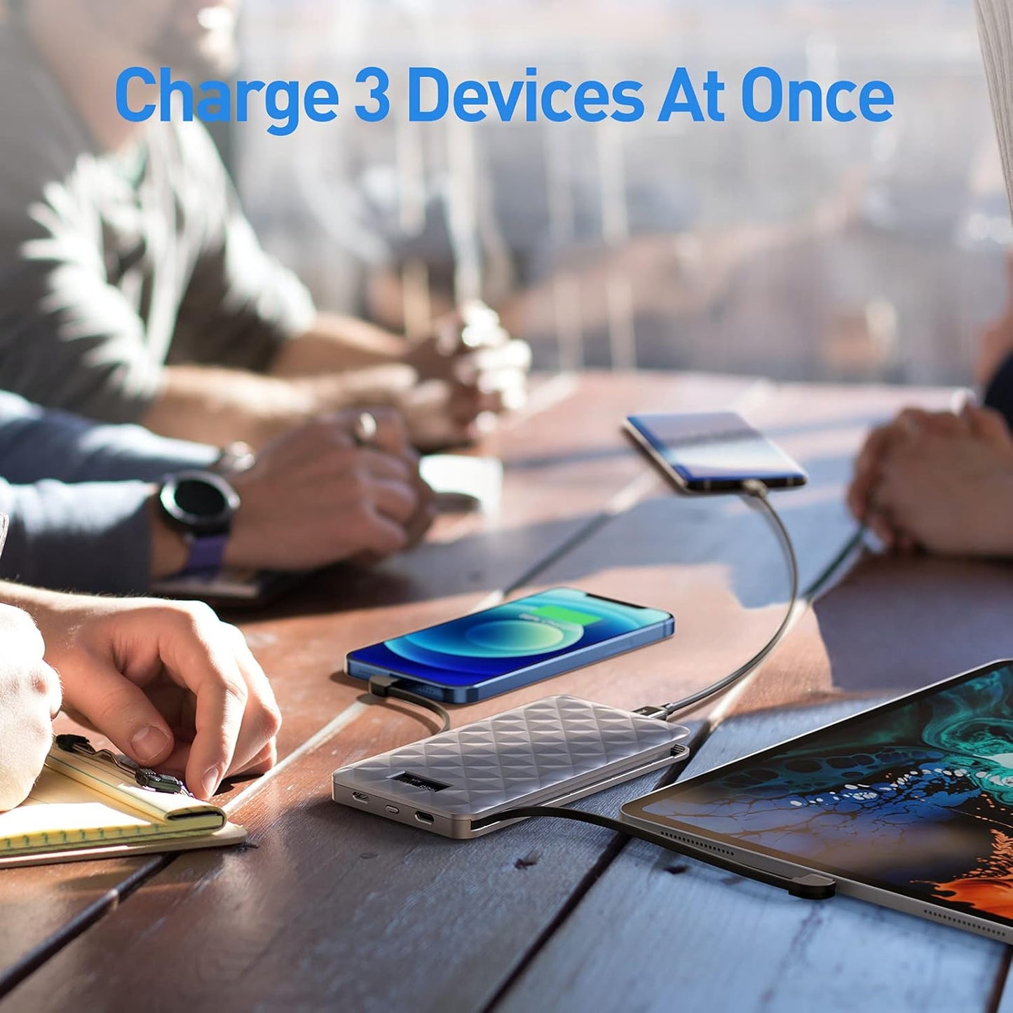 Portable Charger 10000Mah Power Bank Ultra Slim Charger with PD 18W Built in USB C Cable and Cable Compatible with Iphone 14/13 Pro Max/12/12 Mini/Pro Max 11/X/Samsung S20 Galaxy, and More