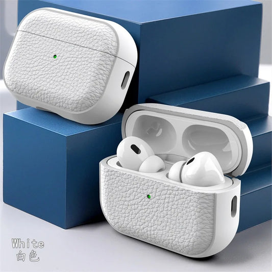 Case for Air Pods Pro 2Nd Case PU Leather Grain Case with Keyring Airpod Wireless Earphone Accessoris for New Air Pods 4 Cases