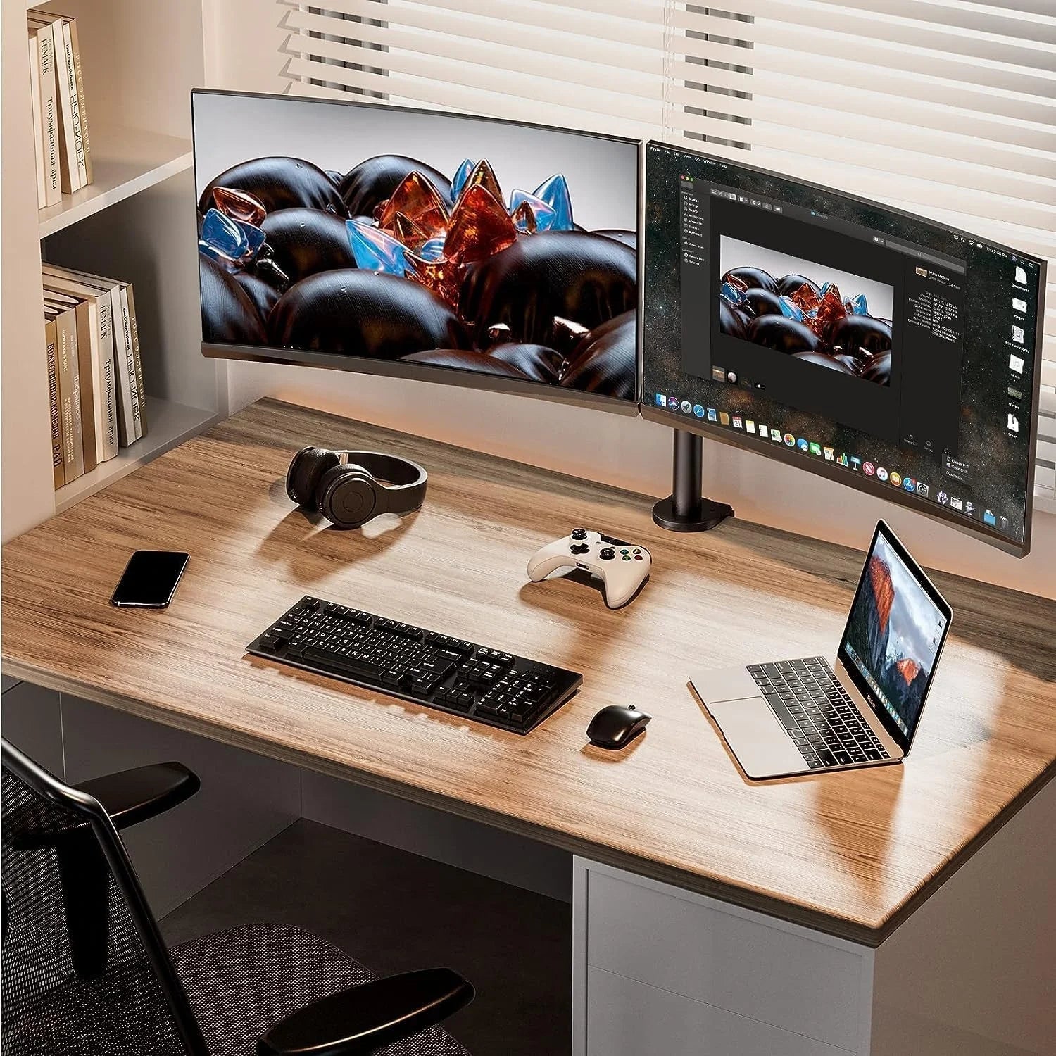 Dual Monitor Stand for 13" to 32" Fully Adjustable Monitor Mount Stand Fits up to 17.6 Lbs per Arm