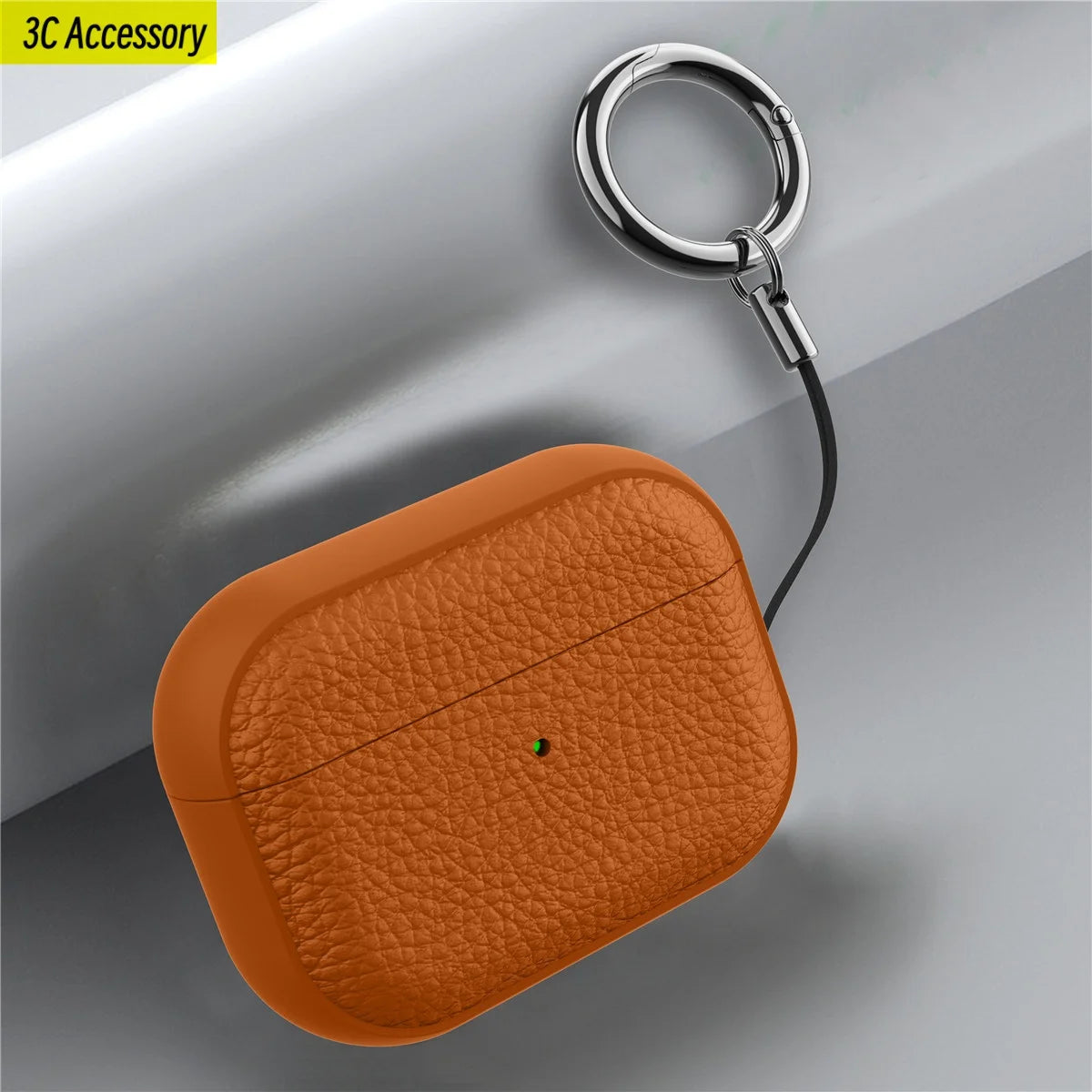 Case for Air Pods Pro 2Nd Case PU Leather Grain Case with Keyring Airpod Wireless Earphone Accessoris for New Air Pods 4 Cases