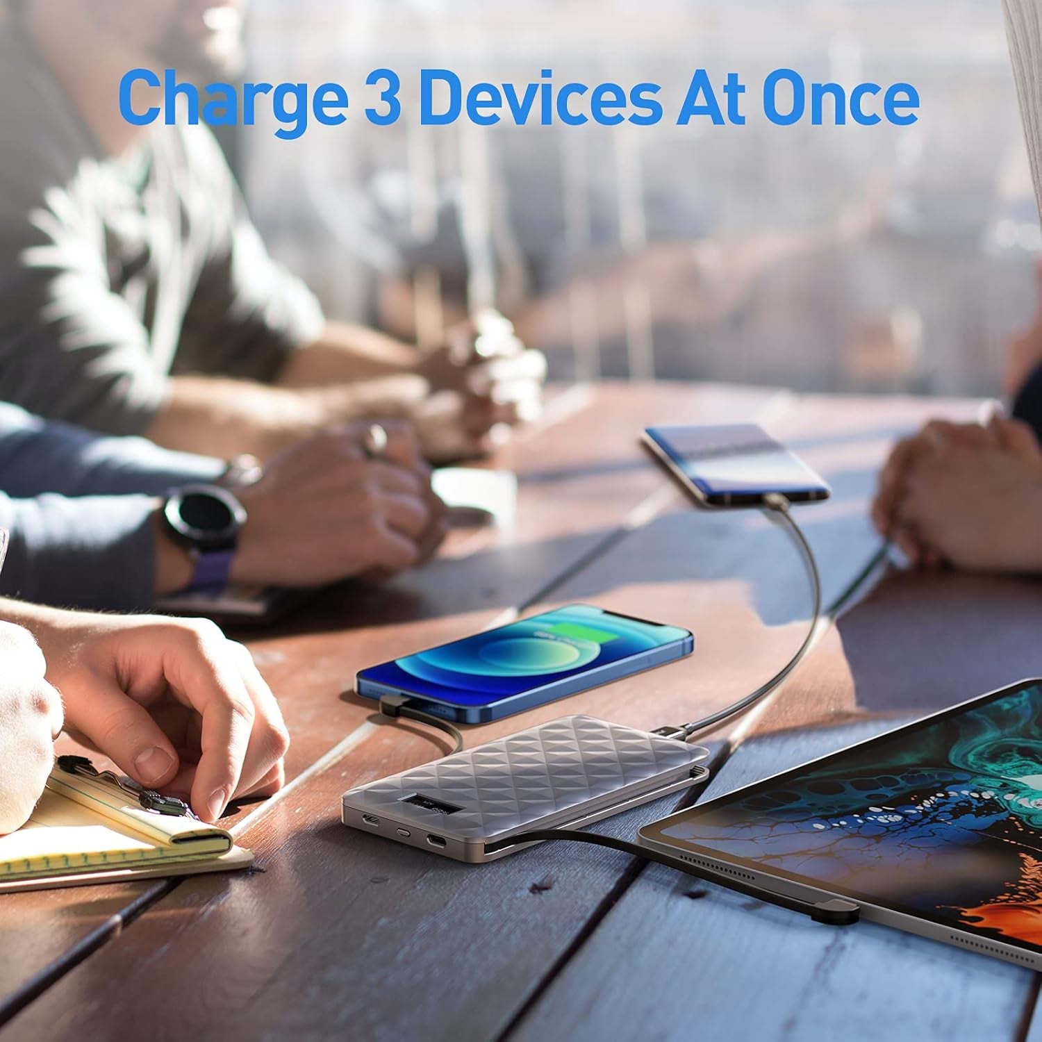 Portable Charger 10000Mah Power Bank Ultra Slim Charger with PD 18W Built in USB C Cable and Cable Compatible with Iphone 14/13 Pro Max/12/12 Mini/Pro Max 11/X/Samsung S20 Galaxy, and More